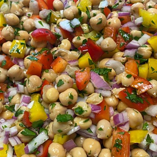 chickpea and bell pepper salad